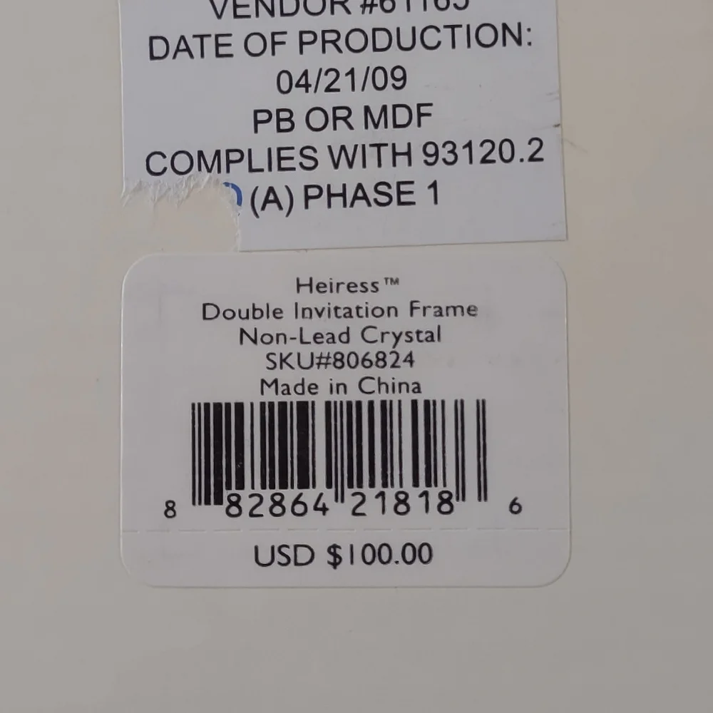 Elegant Lenox non-lead crystal double phone frame